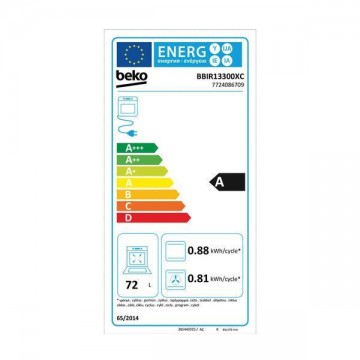 Beko BBIR13300XC Φούρνος άνω Πάγκου 72lt Π59.4εκ. Μαύρος